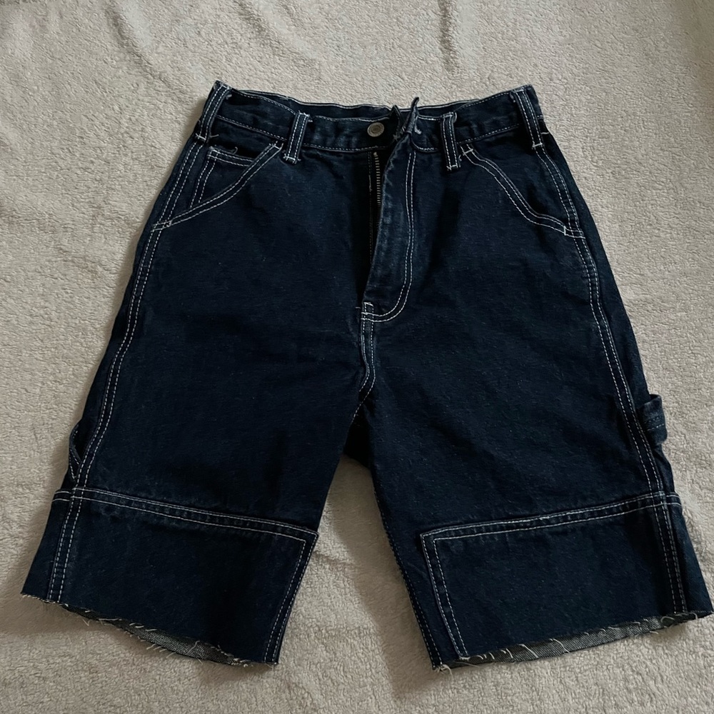 really cute long denim shorts